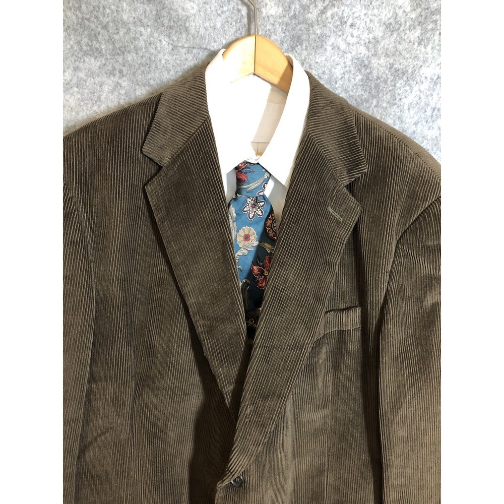 Vintage Hunt Valley Blazer 46L Brown Sport Coat Jacket Corduroy Business Classic